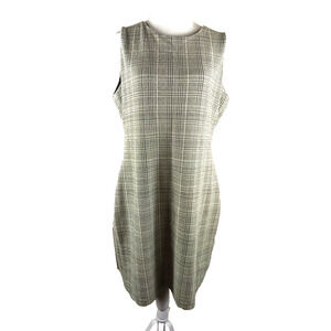 Calvin Klein Women's Sleeveless Jumper Dress Black White Plaid Lined Size 12